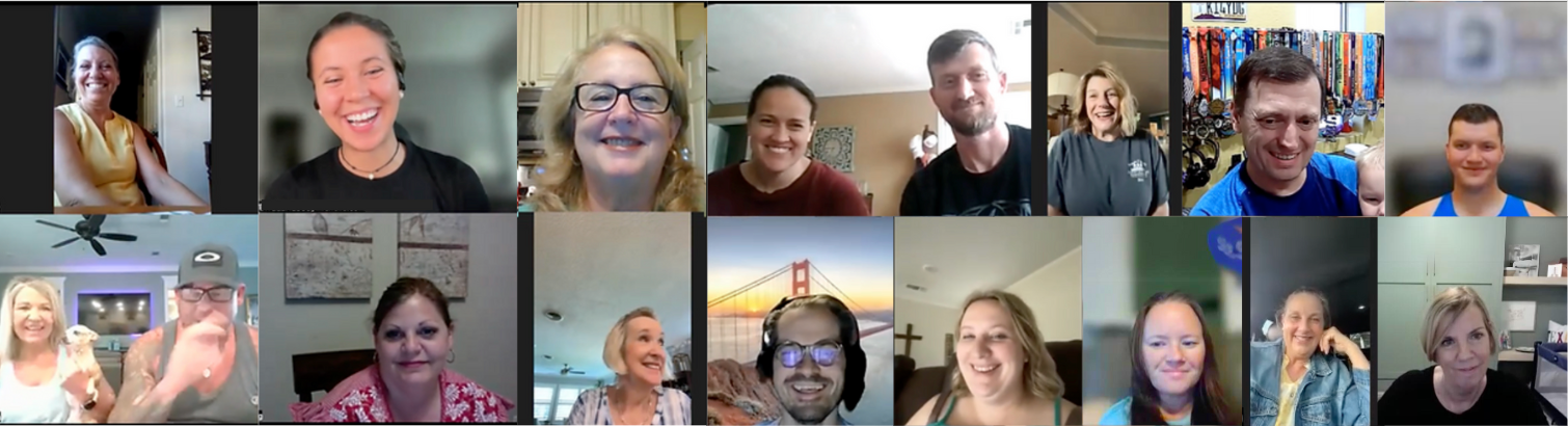 Our first FoodFlip cohort smiling together on a Zoom group call